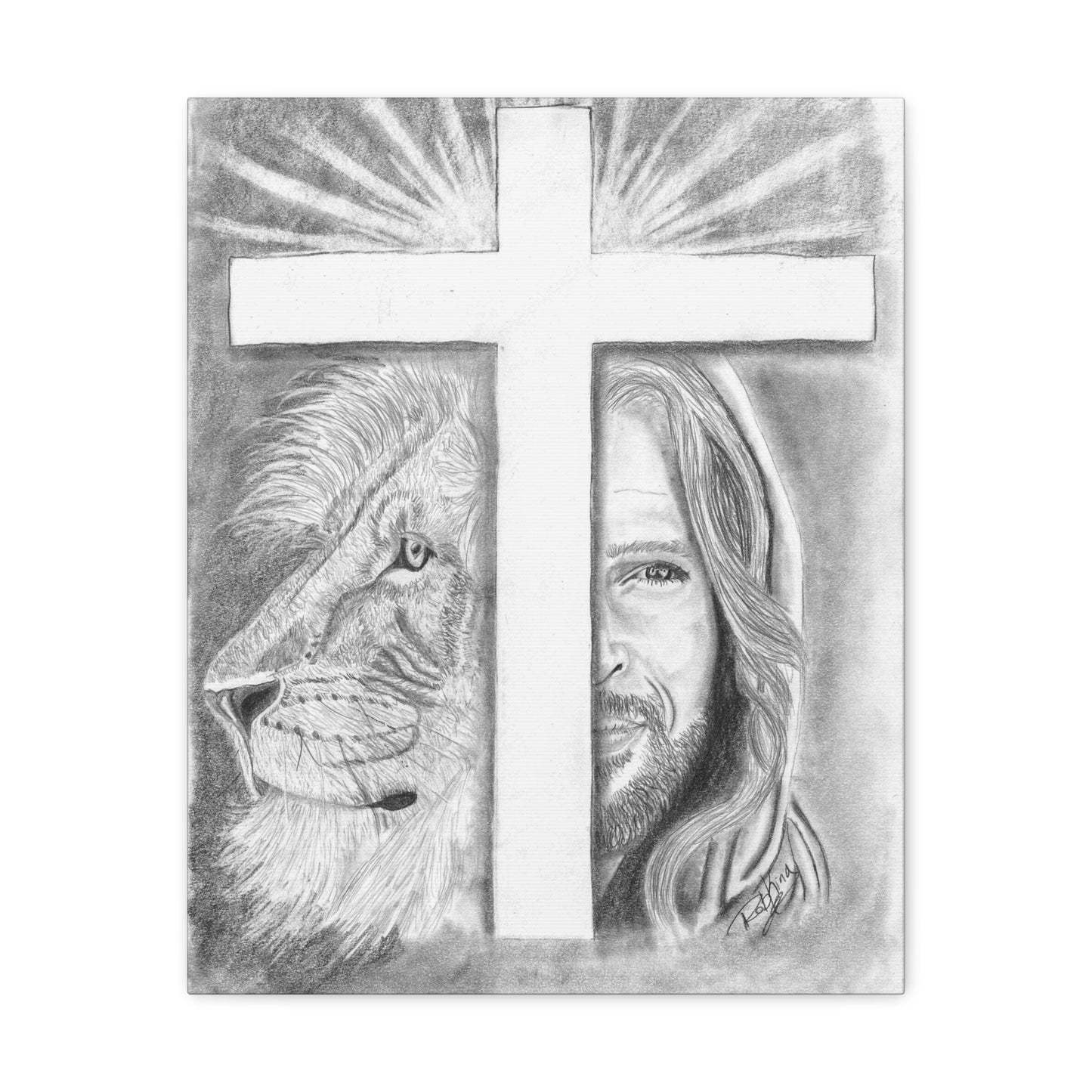 Lion Cross Jesus - Canvas Gallery Wraps