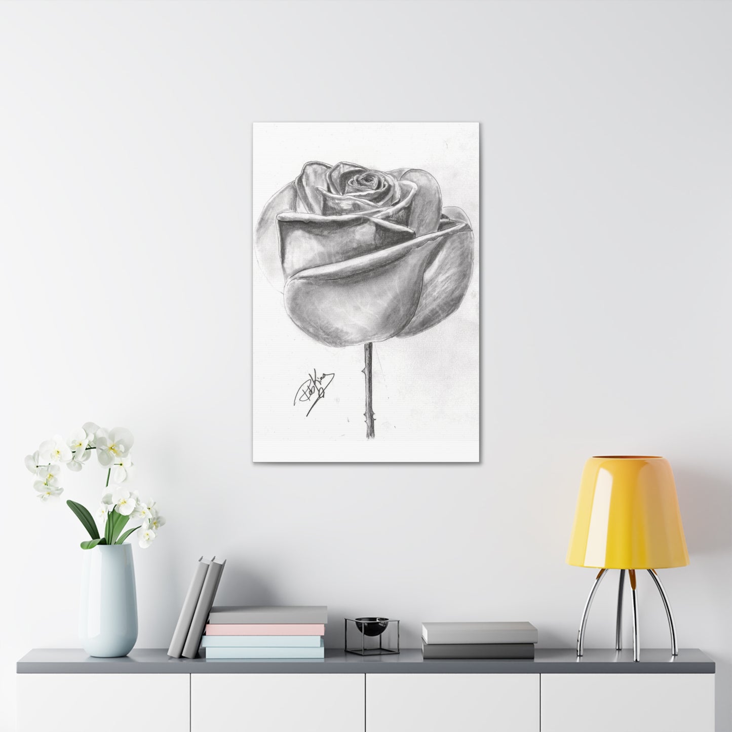 Single Rose in Bloom - Canvas Gallery Wraps