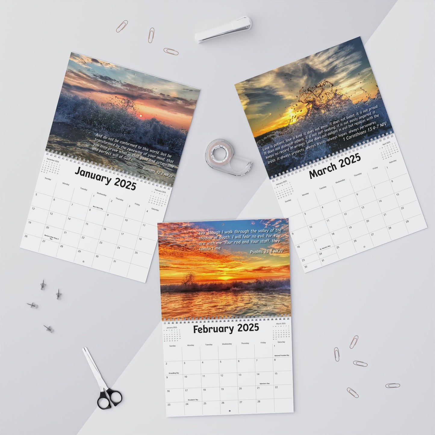 2025 God's Beauty Wall Calendar - Including Scripture Each Month