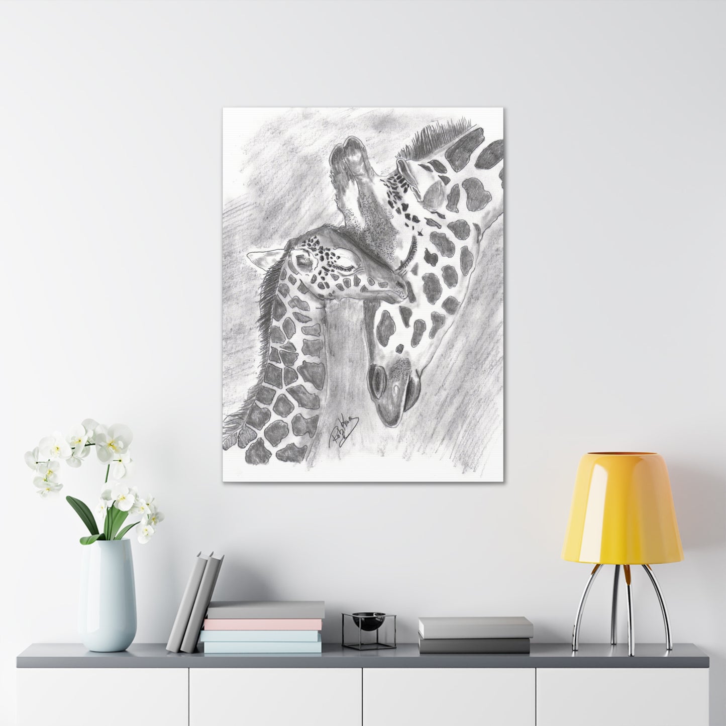 Giraffe Love  - Canvas Gallery Wraps