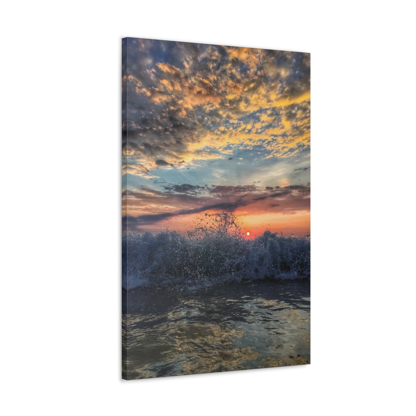 Wave Splash Sunrise - Canvas Wrap