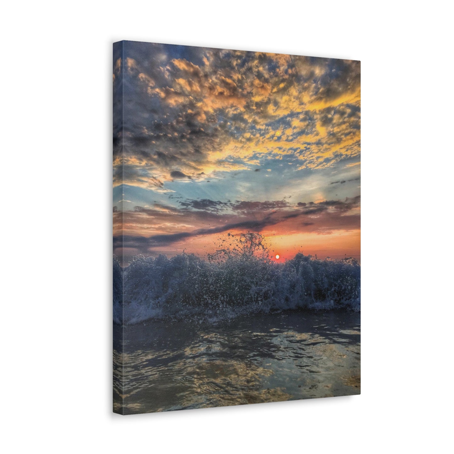 Wave Splash Sunrise - Canvas Wrap