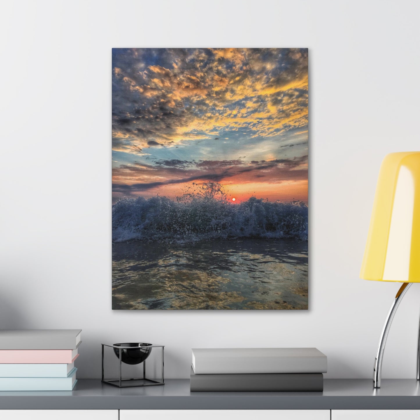 Wave Splash Sunrise - Canvas Wrap