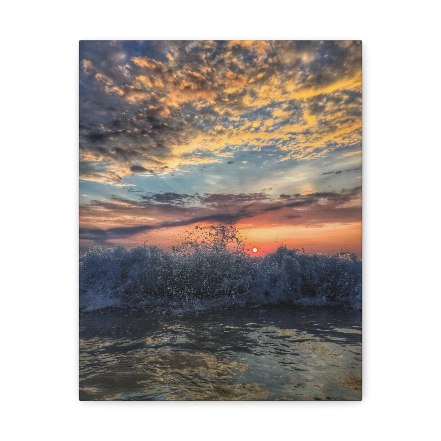 Wave Splash Sunrise - Canvas Wrap