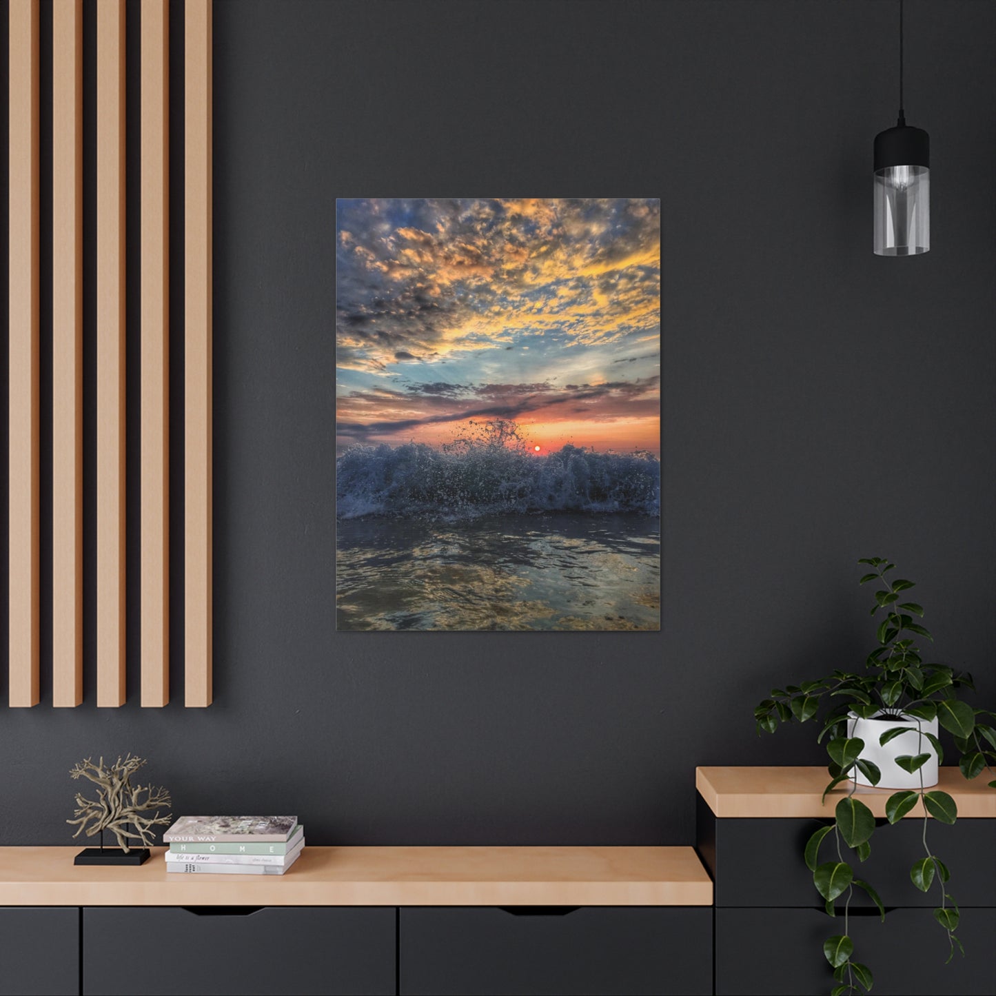 Wave Splash Sunrise - Canvas Wrap