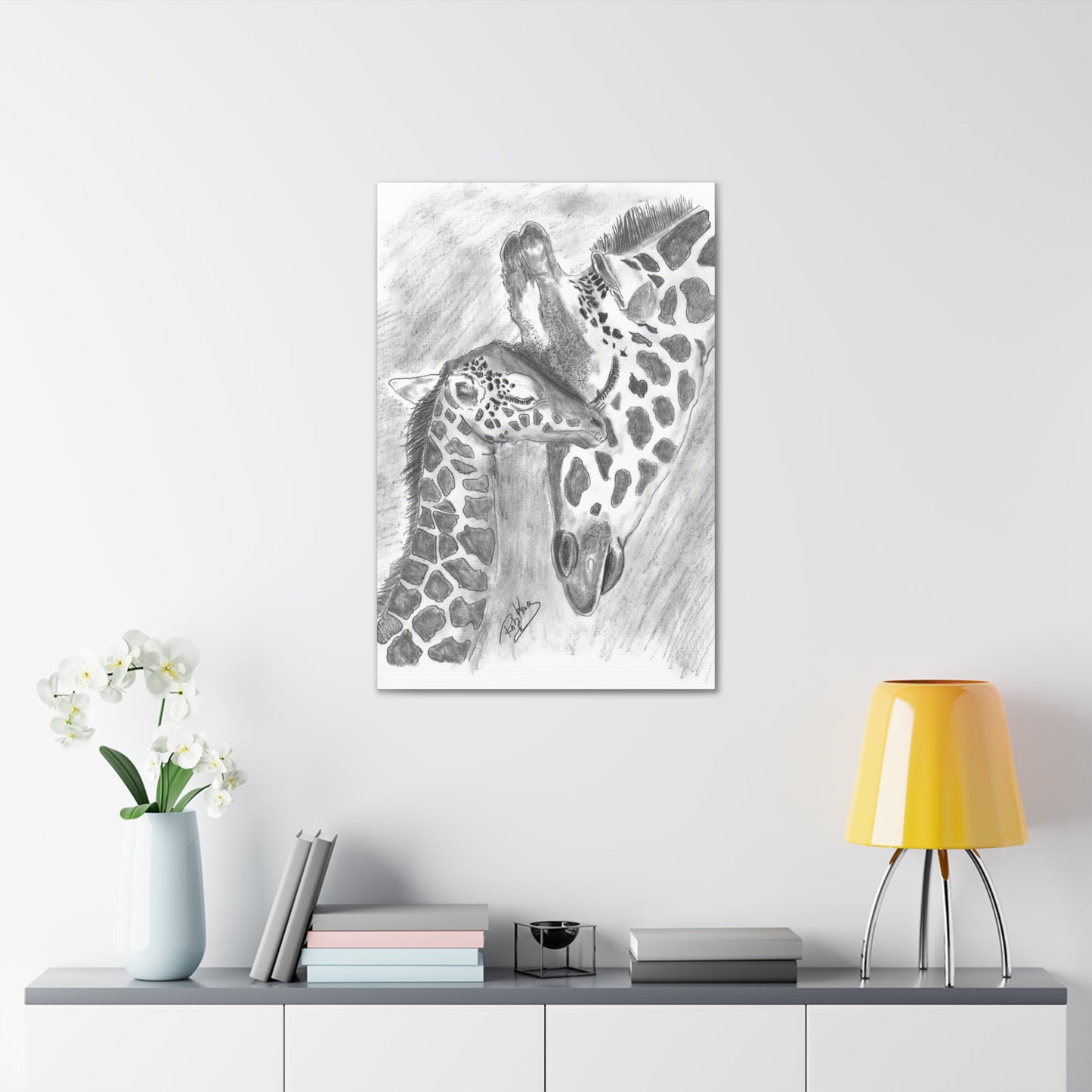 Giraffe Love  - Canvas Gallery Wraps