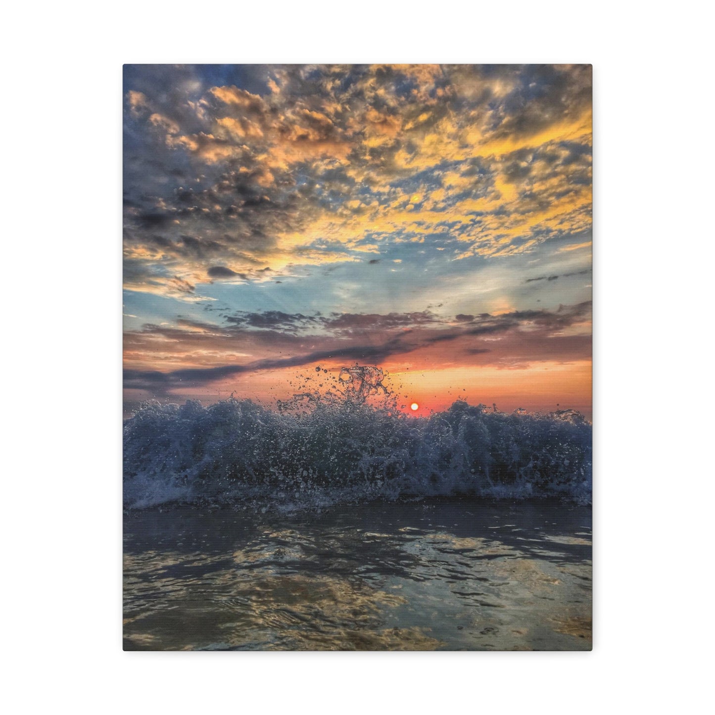 Wave Splash Sunrise - Canvas Wrap