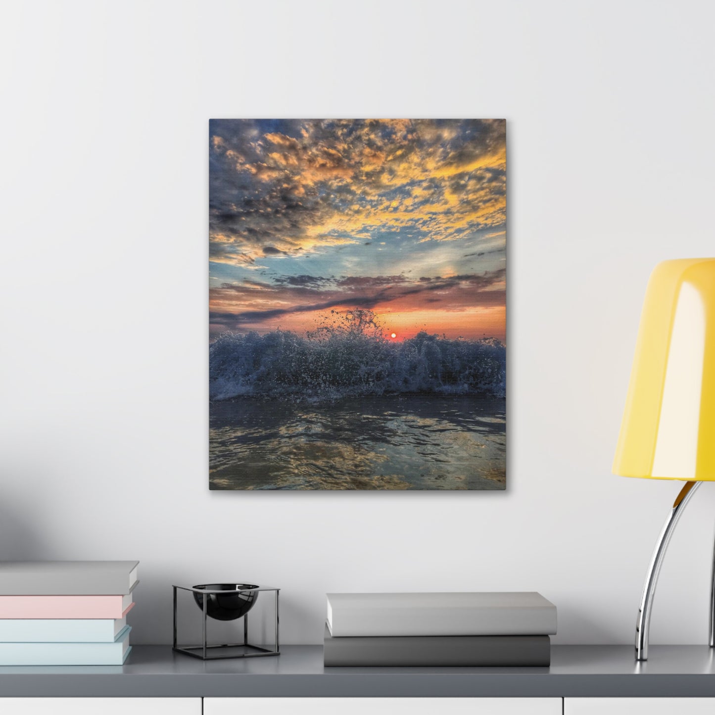 Wave Splash Sunrise - Canvas Wrap