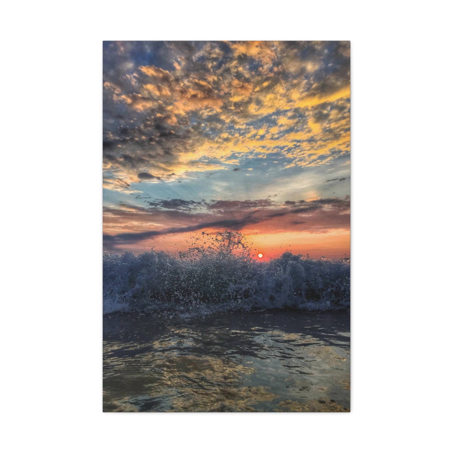 Wave Splash Sunrise - Canvas Wrap