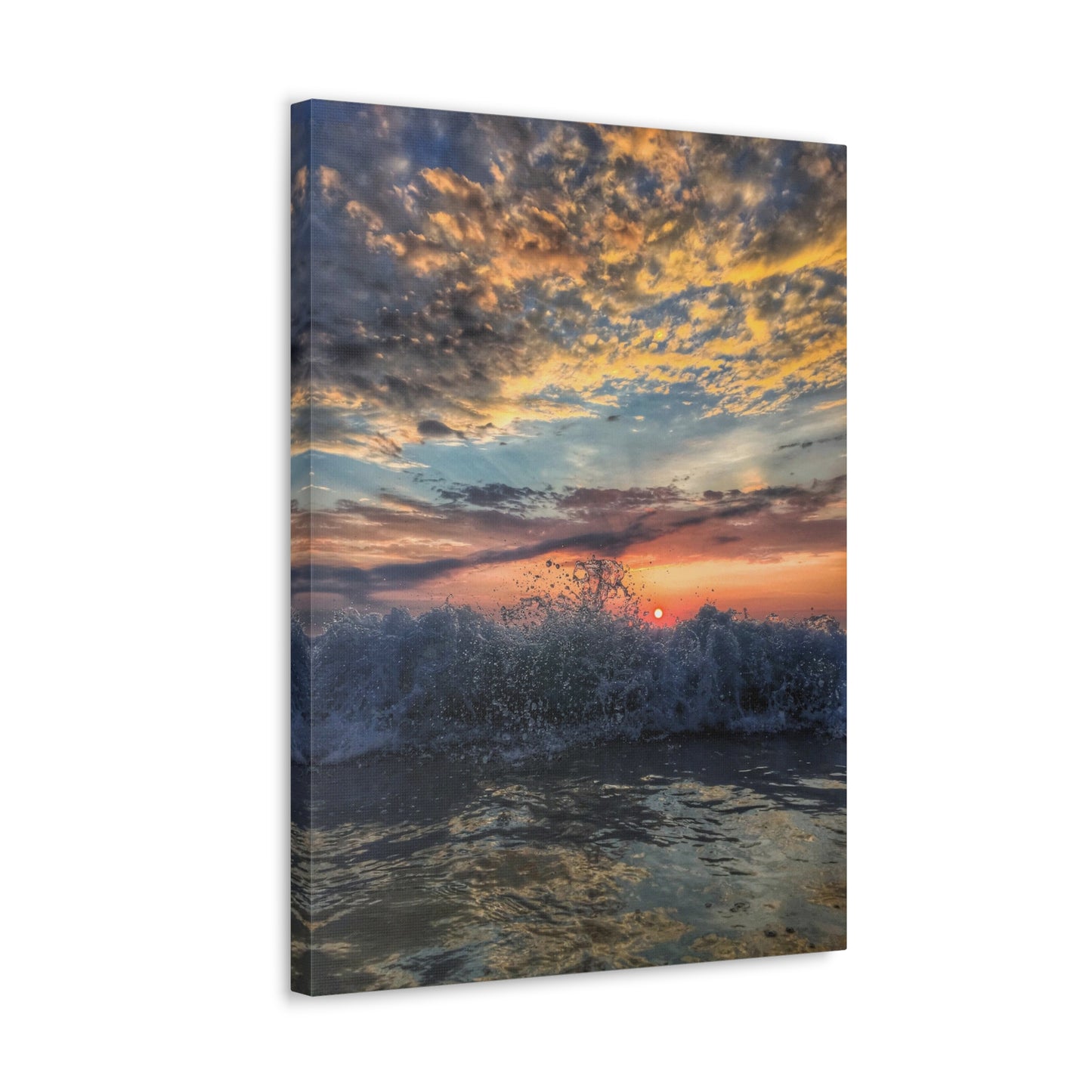 Wave Splash Sunrise - Canvas Wrap