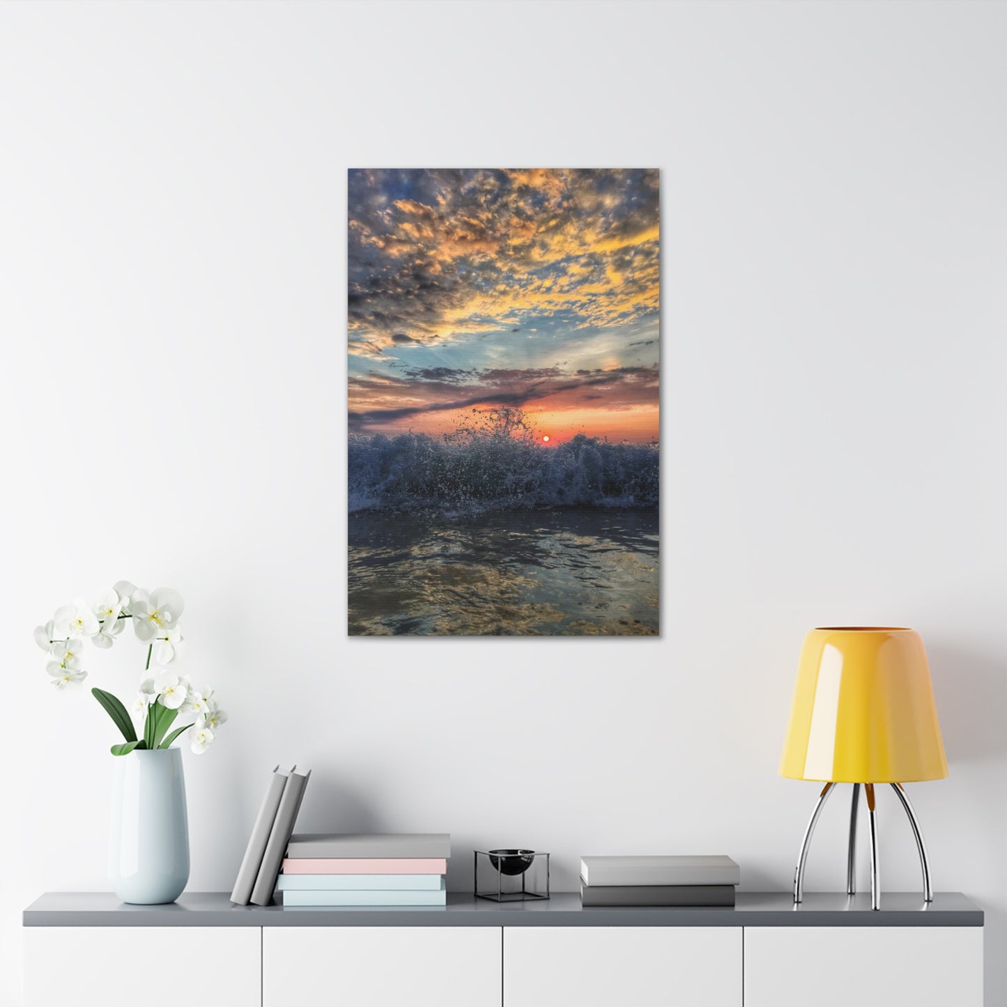 Wave Splash Sunrise - Canvas Wrap