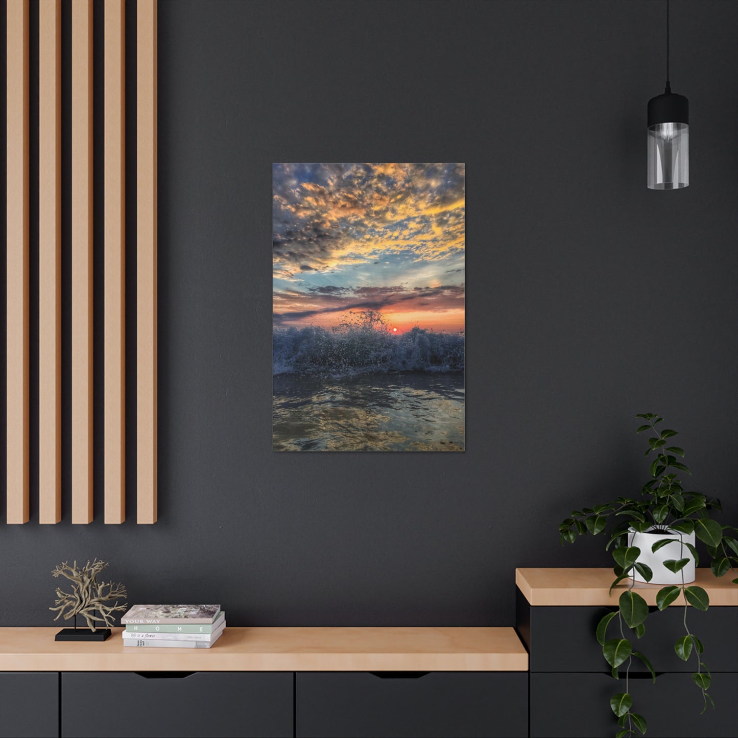 Wave Splash Sunrise - Canvas Wrap